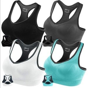 Blue and/or White Seamless Padded Sports Bra